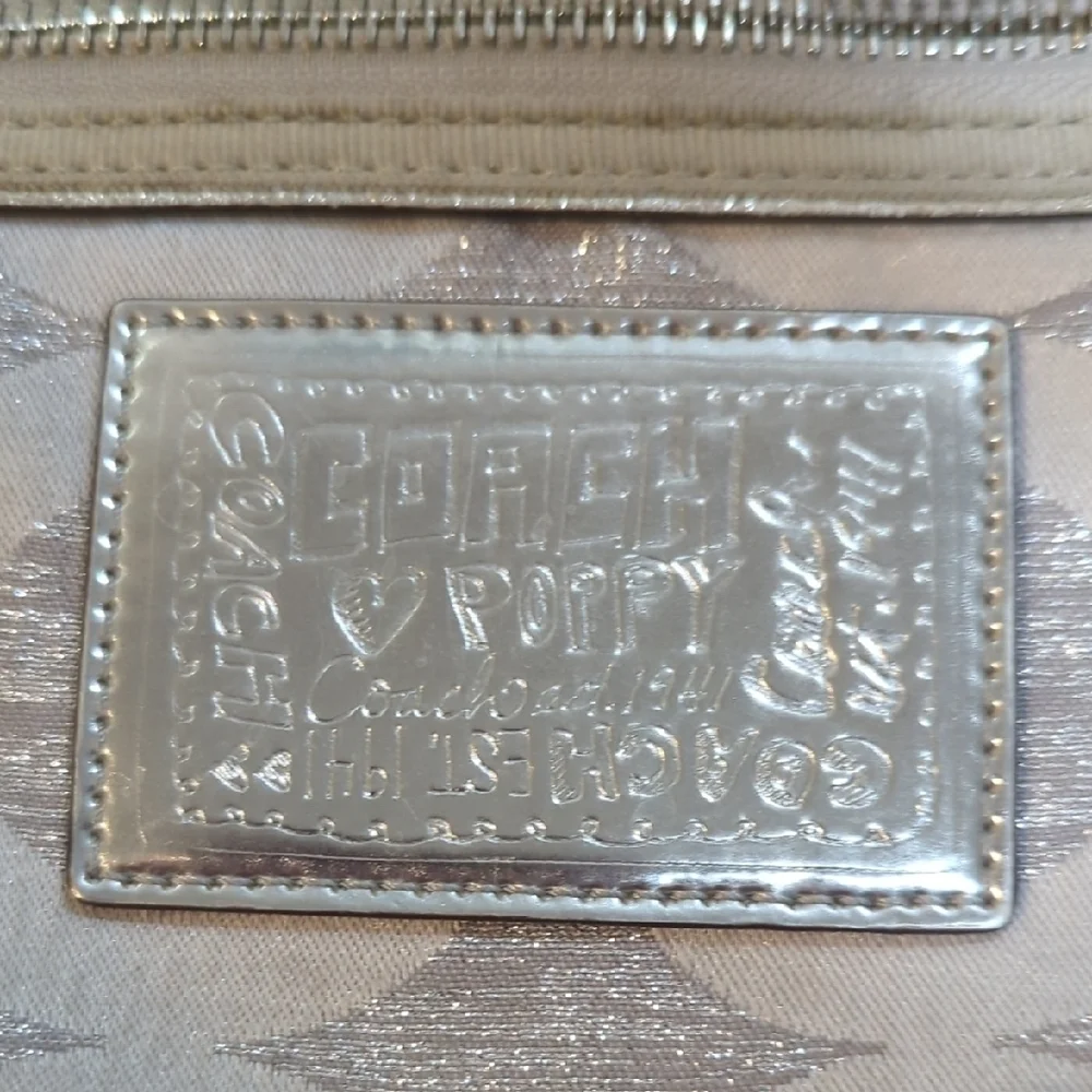 2009 Coach Poppy Cream and Gold Tote Bag